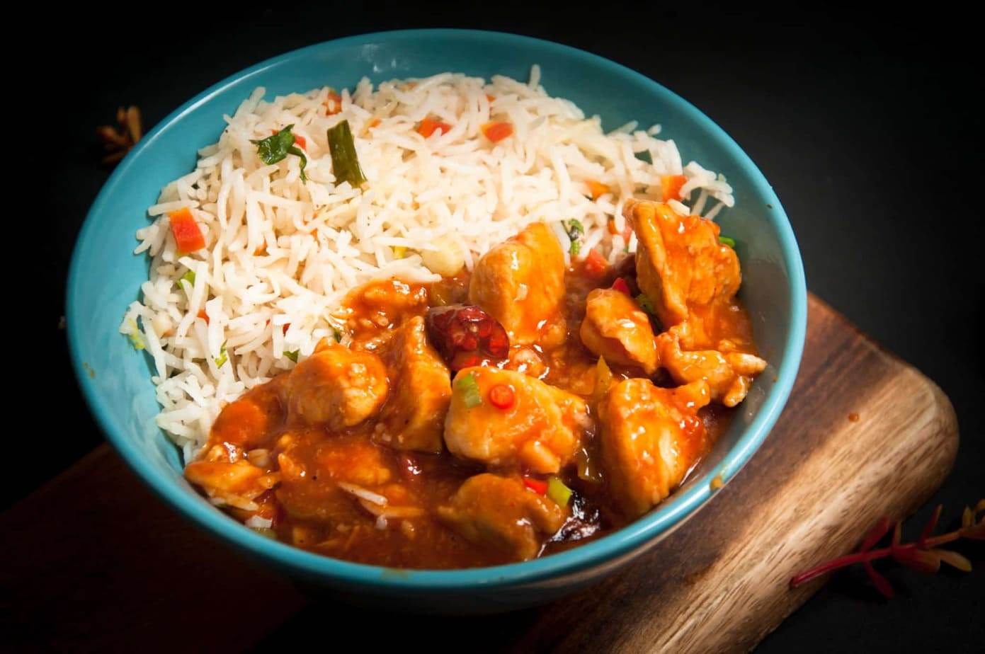 CHICKEN MENCHORIAN WITH RICE - Aatama